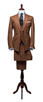 Articles of Style store /// rust hopsack 3 piece suit /// 38% Wool, 31% Silk, 31% Linen, Imported from Italy: