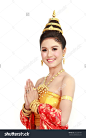 stock-photo-woman-wearing-typical-thai-dress-with-isolated-on-white-background-identity-culture-of-thailand-232230187