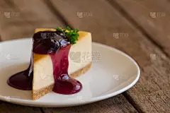 留白,乳酪蛋糕,白色,蓝莓,平滑的,欧芹,背景,湿,盘子,美味