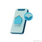 智能家庭电话技术安全3D图标 smart home phone technology security icon