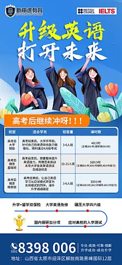 海报 四六级 雅思 留学 开班 名师课 创意