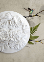 Hand made decor : The work is done in classic technique. Every element is processed by hand and it's unique.The floral composition is stylized in classic style and only in one copy.This hand made decor is perfect for modern interiors.Material: gypsum , d 