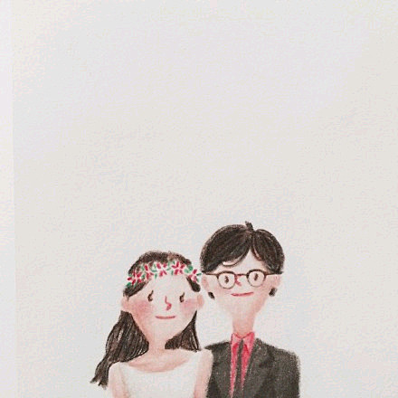 #插画##情侣##婚纱##爱情##韩系#...