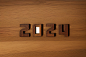 数字新年设计2024艺术字立体字模型图片