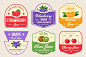 Flat design food label collection