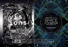 国外大师抽象炫酷黑白渐变元素时尚创意海报PSD平面设计素材模板-@Adobe资源云 