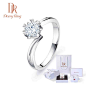 Darry Ring 求婚结婚钻戒 正品DR戴瑞1克拉钻石戒指女戒白18K-tmall.com天猫