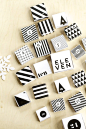 Modern black & white Christmas Advent