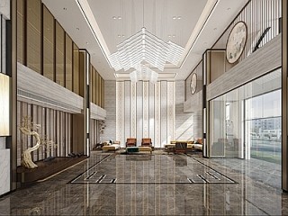 新中式酒店大堂【ID:1100635783】