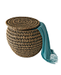 NM EXCLUSIVE Espresso Seagrass Storage Stool