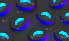 灰色背景与蓝色几何三维环。