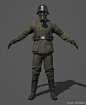 Soldier, Ioan Chirita : I did this real time character for a friend's project and as a learning experience. As you can see he is heavily based on the WW2 German soldier with some minor twists to the gas mask and the symbol.
I did learn a lot of stuff tho
