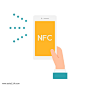 NFC刷卡手机智能化矢量元素图标免抠