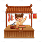中国风春节女生元素贴纸