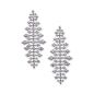 SABBA. A PAIR OF DIAMOND EAR PENDANTS Each designed as an articulated line of brilliant-cut diamond-set sections, signed SABBA, mounted in platinum.: 