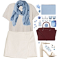 I feel like this is something I'd wear if I was 30 ^_^

#blue #sweater #heels #scarf #miniskirt #beige #white #marcjacobs #michaelkors