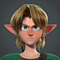 I modelled Link based on what we would see in the final picture. For example, I didn't bother too much on the roots of hairs since you can't see them in 3/4 view, and of course nothing under the belly.