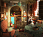 Hidden objects, Simon Telezhkin : Backgrounds for a long gone project. There was a tight schedule for making every room. The Chinese Market took about two weeks to produce. Most of the work was done by me, with some small parts done by colleagues.