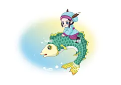 童话 叙述 自然 鲤鱼 韩国 鱼 新罗 画画 草图