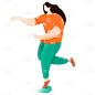 手绘-人物元素-走路