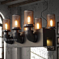 设计师的灯美式复古餐厅吧台欧式创意爱迪生六头 LED工业槽钢吊灯