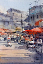 Bangkok (watercolor, 34x48 cm), Direk Kingnok