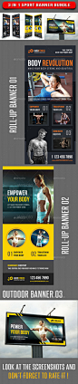 3 in 1 Sport Banner Bundle 05 - Signage Print Templates