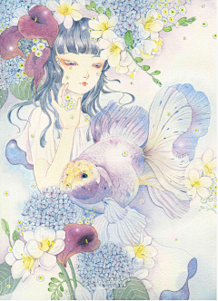 廖小萌的_采集到插画-水彩