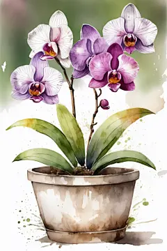 花卉花瓣鲜花紫花植物兰花插画图片
