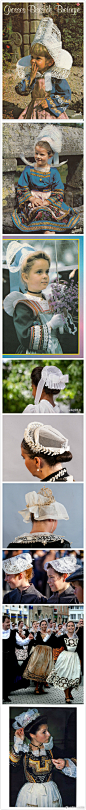 法国布列塔尼地区的服饰，头上的蕾丝罩帽真好看呀~想了解更多可以去flickr的专门群组去看，有5k的图片呢，服饰研究和画画的朋友不要错过。
flickr：O网页链接 ​​​​
