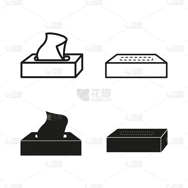 纸巾盒图标素材-花瓣网