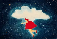 我绕着银河宇宙走，想和星星碰个头。 | 十七画s_ - 原创作品 - 涂鸦王国插画