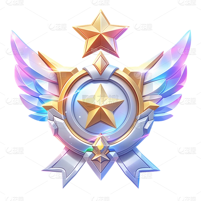 表彰系列手绘插画游戏徽章贴纸