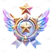 表彰系列手绘插画游戏徽章贴纸
