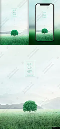 清新绿色自然背景 绿草 绿树 远山 朦胧 手机壁纸海报tic288a0535.JPG
