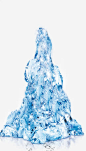 蓝色透明不规则冰块素材-觅元素51yuansu.com png夏天冰块设计元素 #素材#
