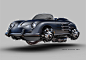 Retro-futuristic noir-style vehicle design by Jomar Machado 