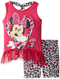 Amazon.com: Disney Little Girls' Minnie Mouse Cheetah Print Bike Short Set: Clothing