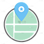 手绘几何扁平地图导航定位图标