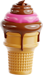 花园 农场 蜜蜂蝴蝶  3D 立体 卡通 电商 插画 图标 png PSD 免抠 设计 素材Ice Cream Cone