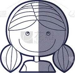 彩色图片,女孩,蓝色,讽刺漫画,半身像,可爱的,人,肖像,剪影,失败