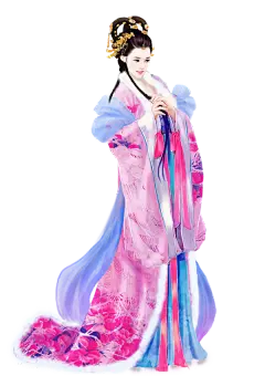 手绘古风人物系列---女PNG、免抠人物、古风免抠图、唯美古风(600×849)