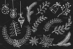 冬季粉笔手绘素材 Hello Winter Hand-drawn Chalk Kit | 云瑞