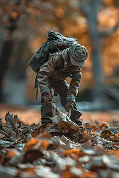 劳动节环保卫生的环卫工人微距模型图片