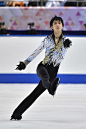 Yuzuru Hanyu of Japan competes in the Men Free Skating during day two of ISU Grand Prix of Figure Skating 2014/2015 NHK Trophy at the Namihaya Dome...