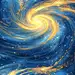 风光系列梦幻感蓝色鎏金星河星空