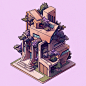 architecture art concept art Digital Art  digital illustration Drawing  houses Isometric NFTS Procreate