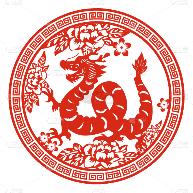 十二生肖剪纸贴纸-SVG-龙