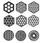 Coasters 9 pcs set plan vector file for CNC - 3bee-studio