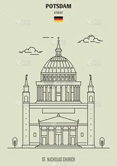 波茨坦,名声,直的,好奇心,建筑,都市风景,城市天际线,剪影